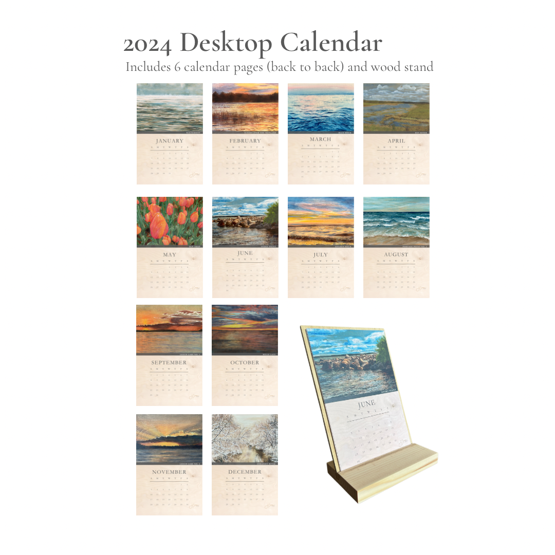 Tabletop Easels for Painting 2024 Calendar (green) Desktop Large