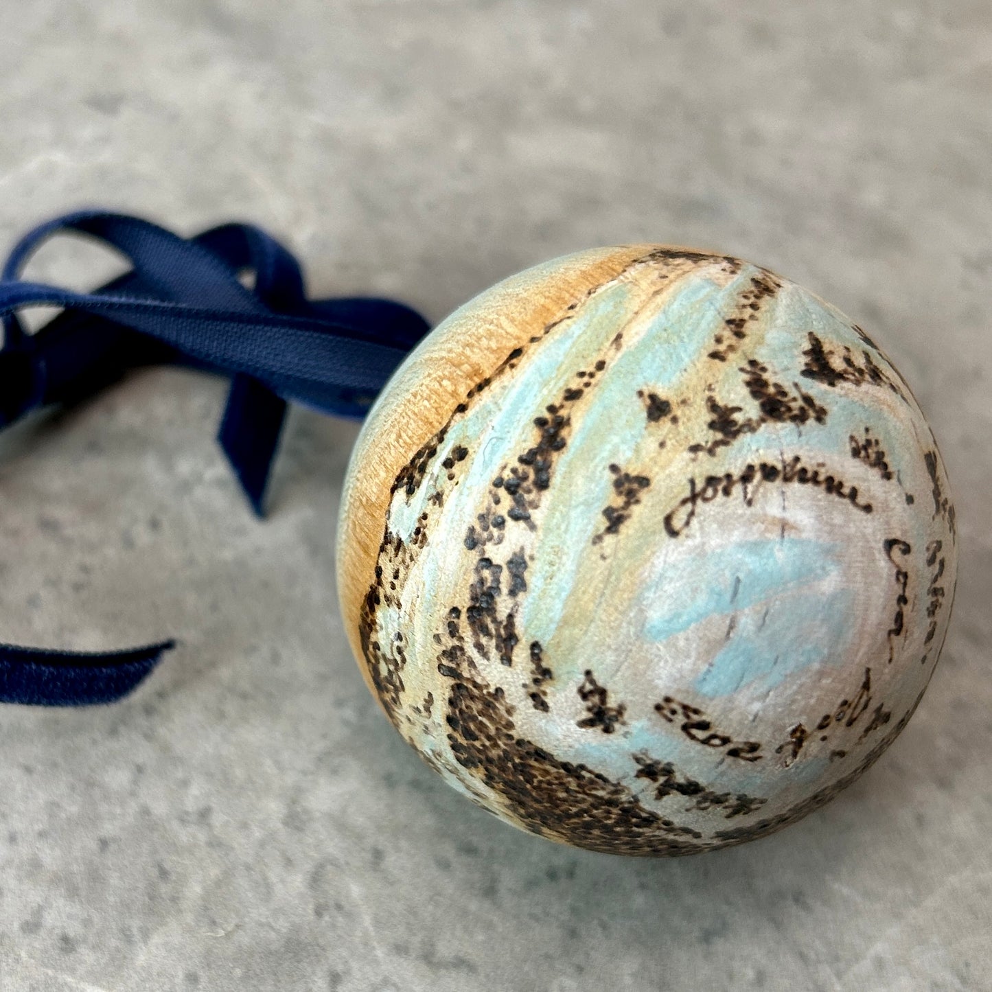 Keystone Peaks Wood Ball Ornament