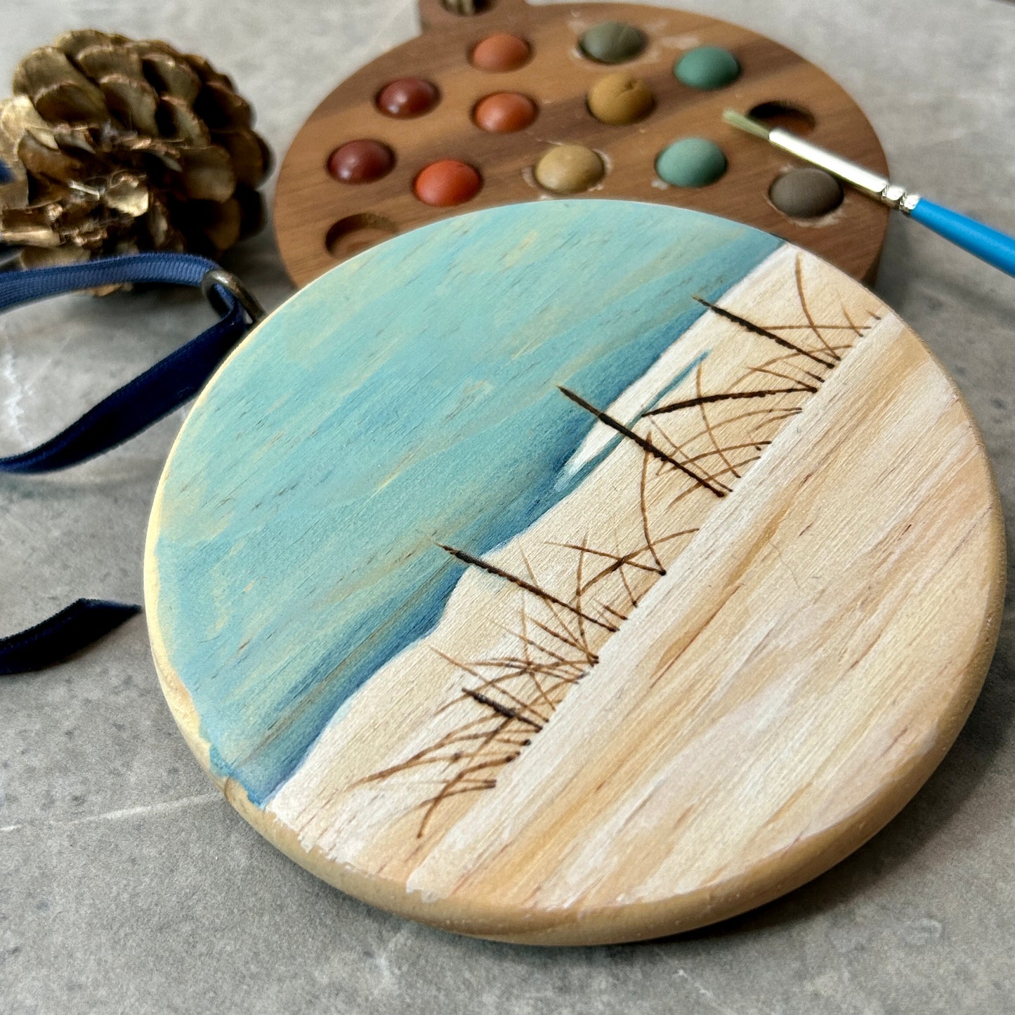 Snow Covered Shores Flat Ornament