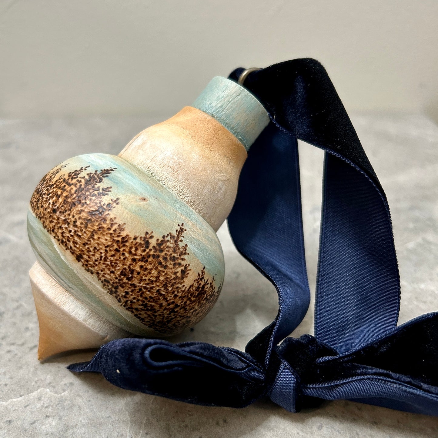 Silent Snowfall Wood Turned Bauble Ornament