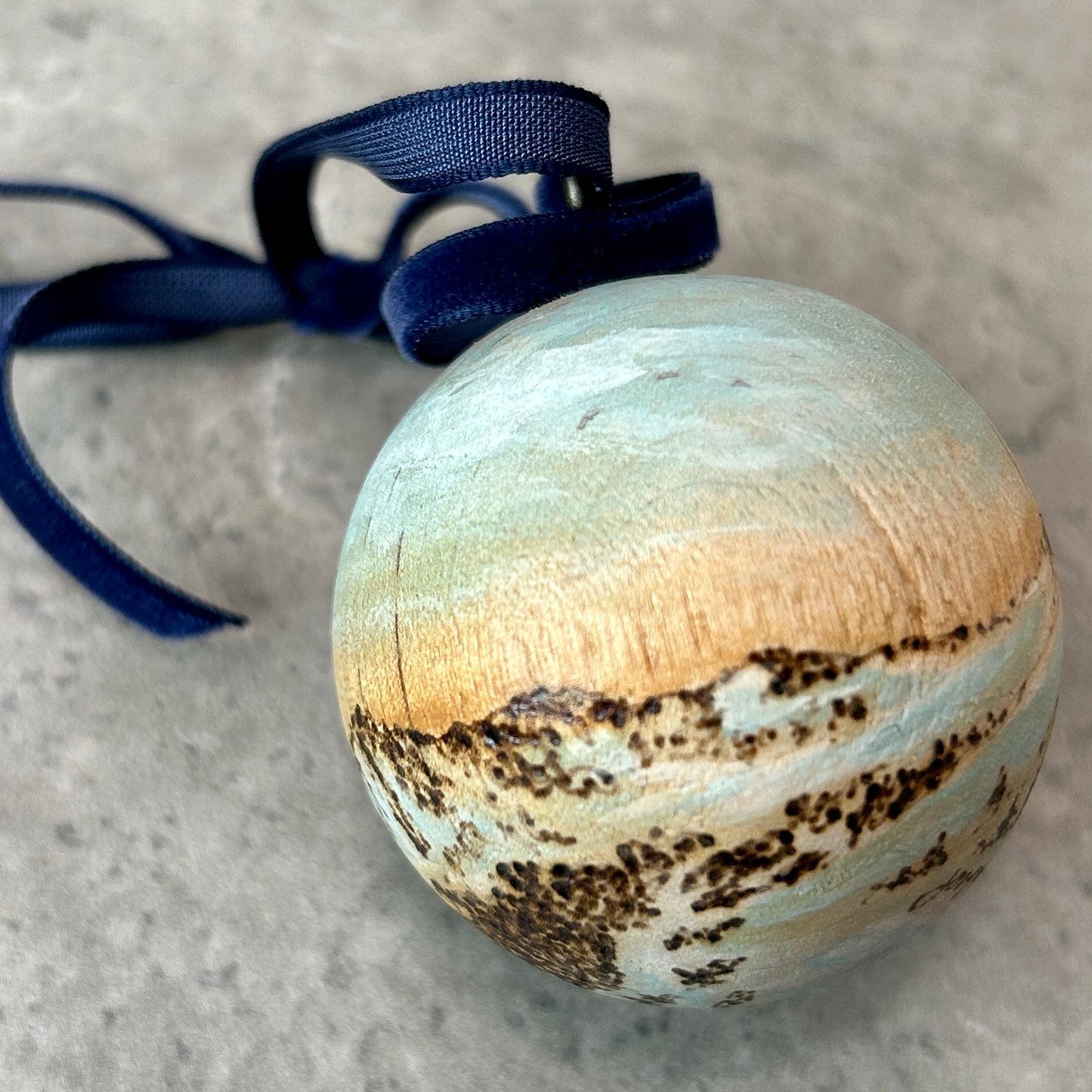 Keystone Peaks Wood Ball Ornament