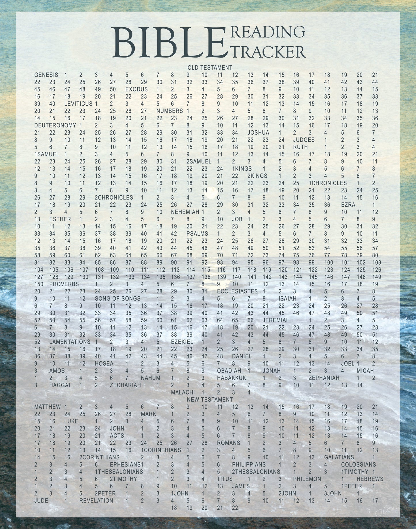 Bible Reading Tracker Print