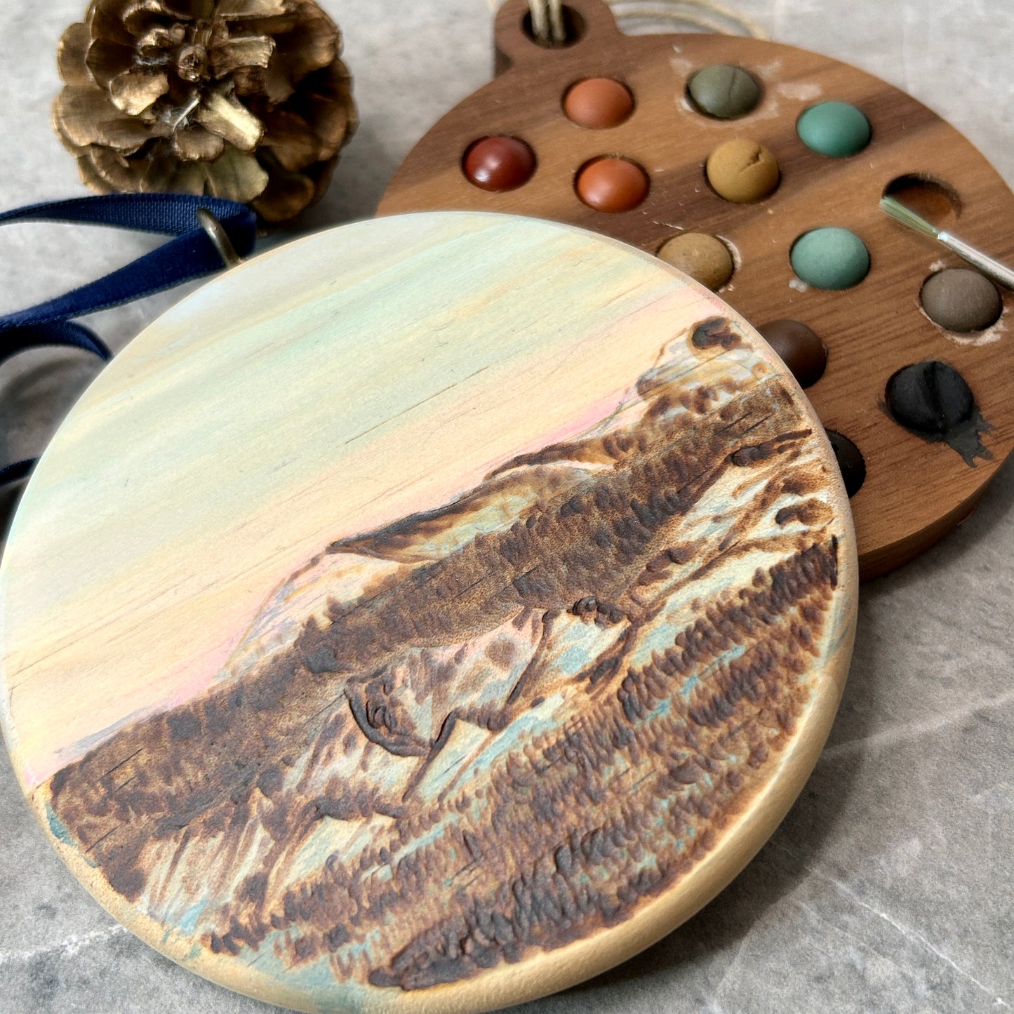 Blush Peaks Flat Ornament