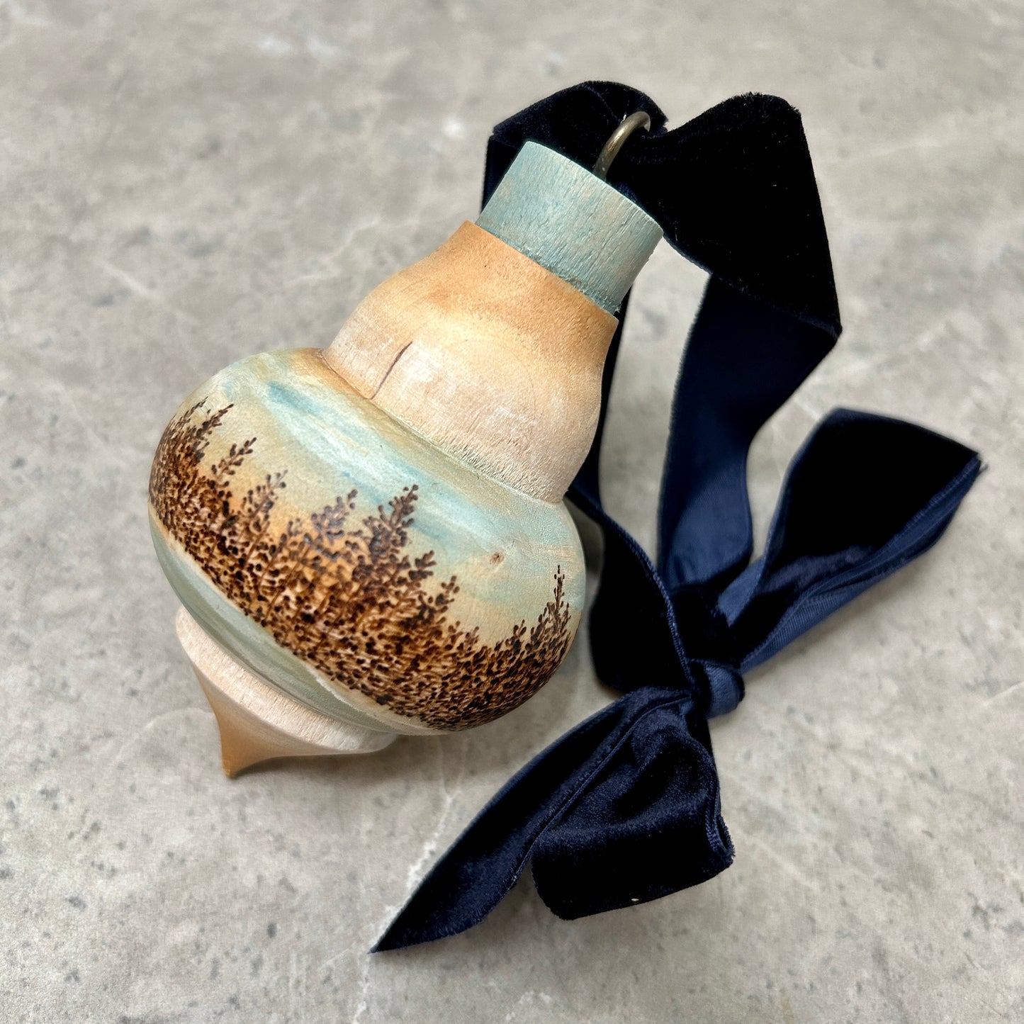 Silent Snowfall Wood Turned Bauble Ornament