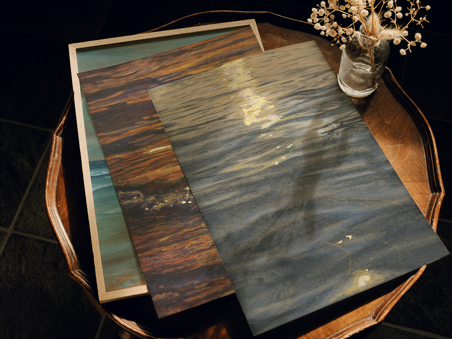 Print - "Glisten" - Embellished with Gold Leaf Accents