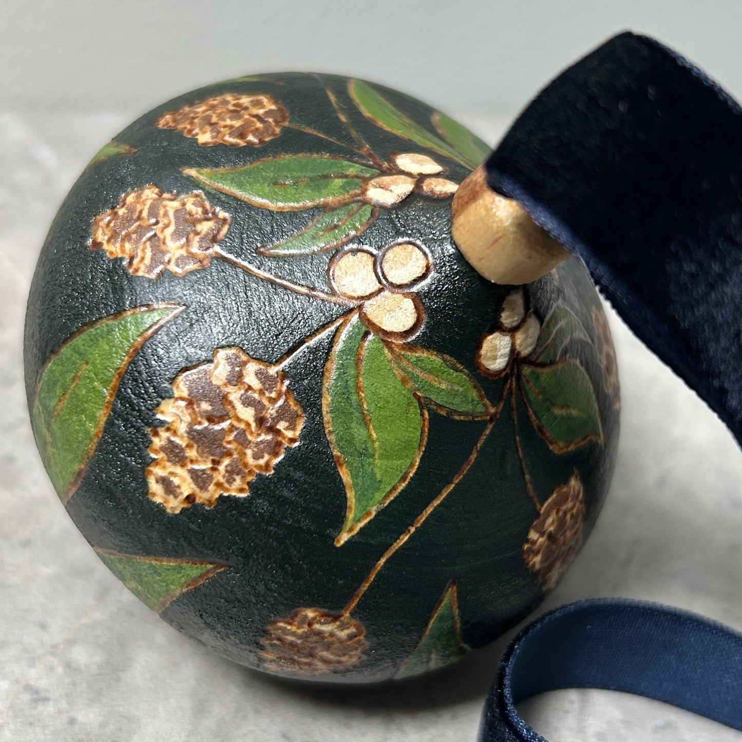Pinecone Wood Turned Bauble Ornament
