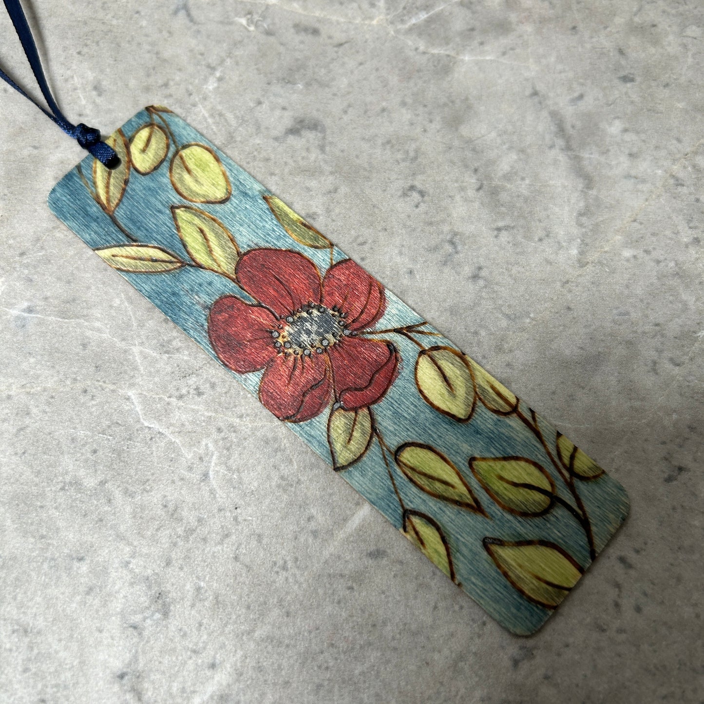 Red Floral Bookmark