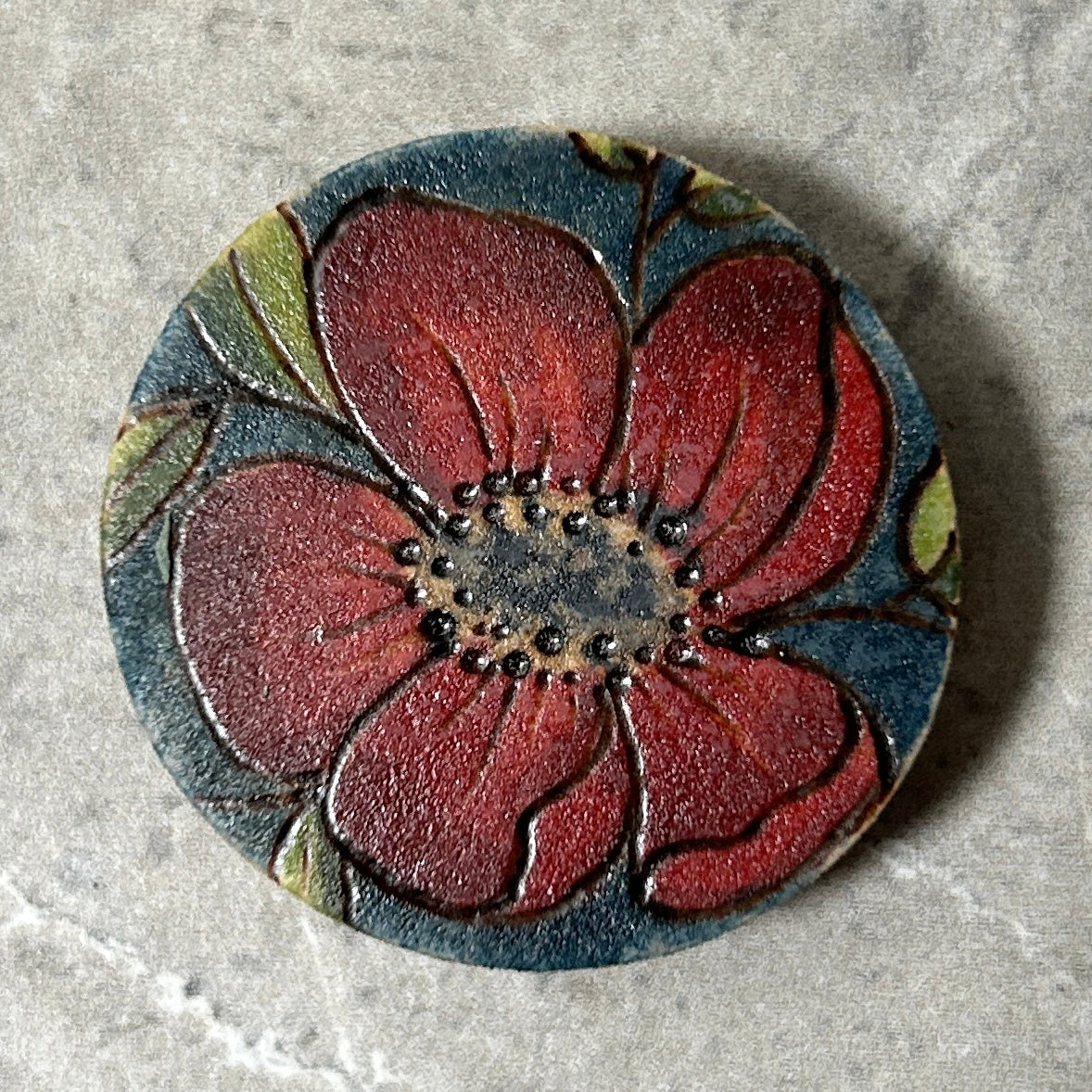 Red Floral Magnet