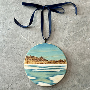 Frozen Lakeshore Flat Ornament