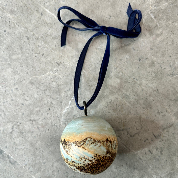 Keystone Peaks Wood Ball Ornament