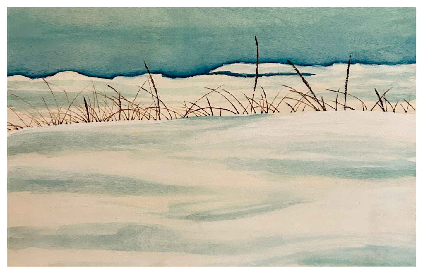 Print - "Snow Covered Shores" Giclee Fine Art Print on Cardstock -Open Edition Print