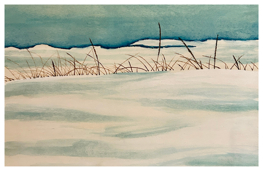 Print - "Snow Covered Shores" Giclee Fine Art Print on Cardstock -Open Edition Print