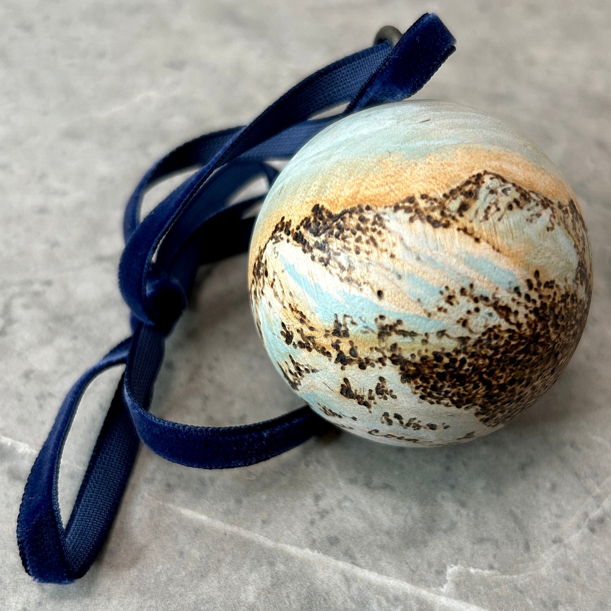Keystone Peaks Wood Ball Ornament