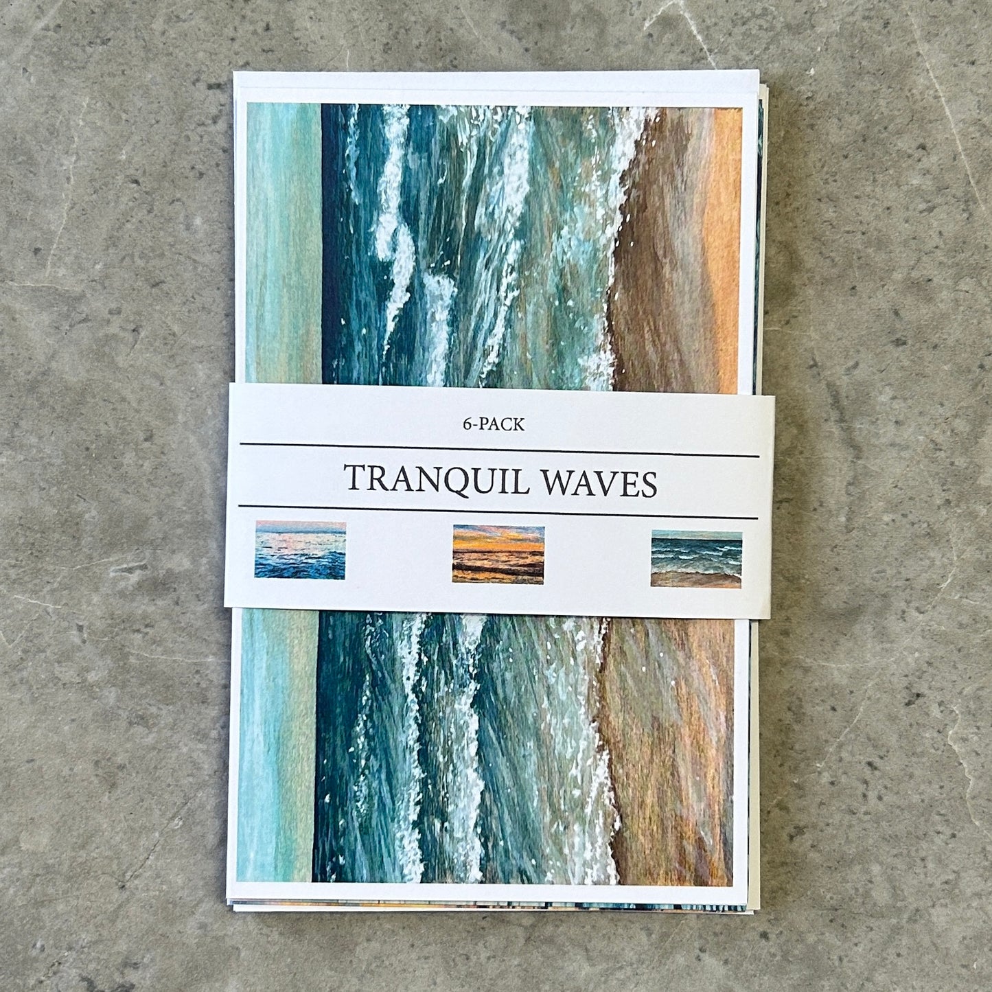 6 Pack Greeting Cards - Tranquil Waves