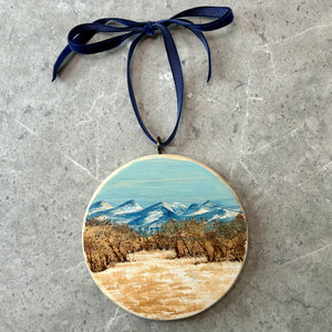 Montana Mountainscape Flat Ornament