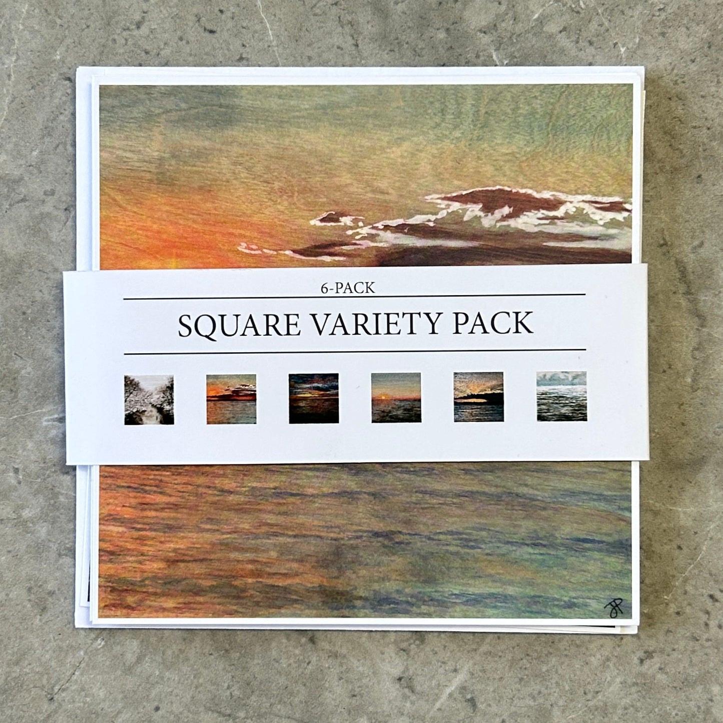 6 Pack Greeting Cards - Square Variety Pack