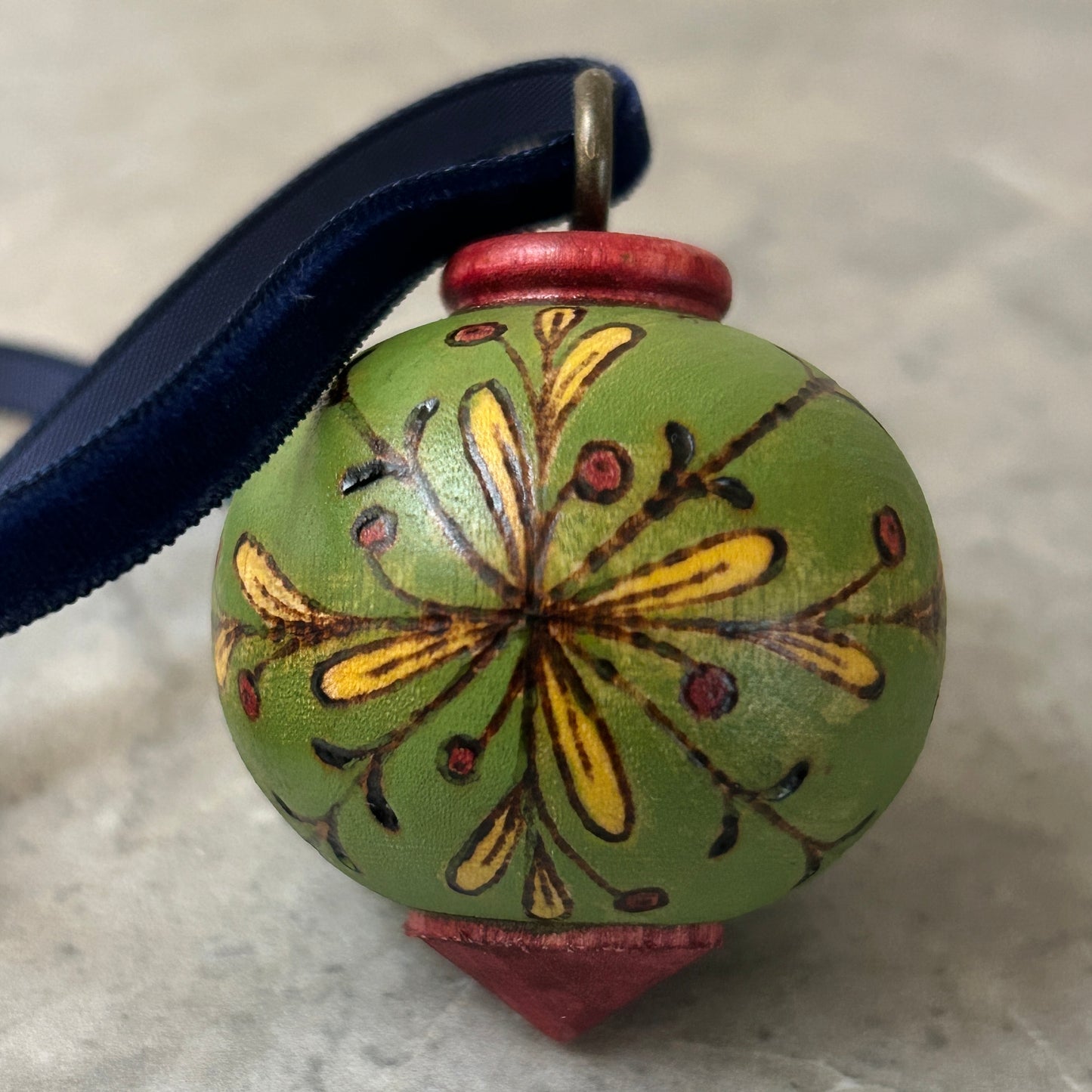 Berry Wreath Small Wood Turned Bauble Ornament