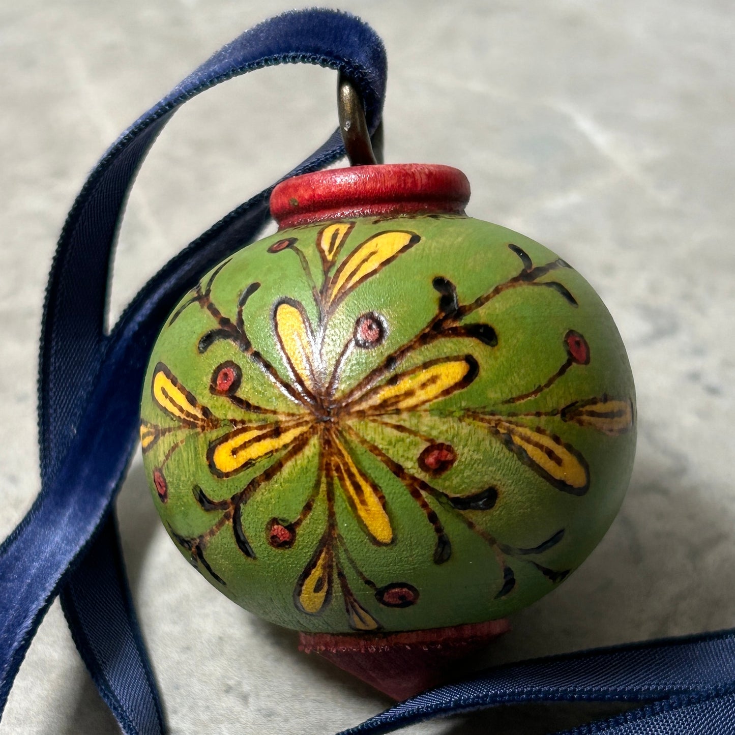 Berry Wreath Small Wood Turned Bauble Ornament