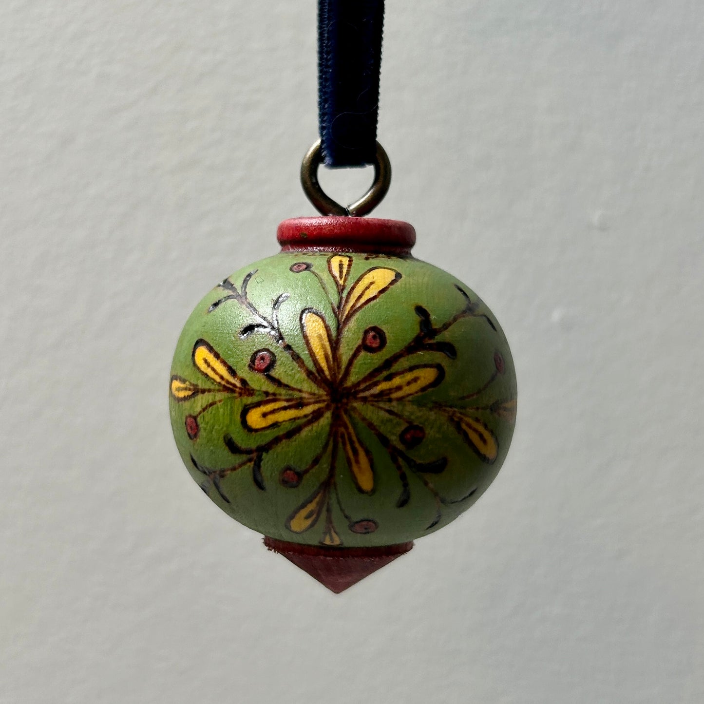 Berry Wreath Small Wood Turned Bauble Ornament