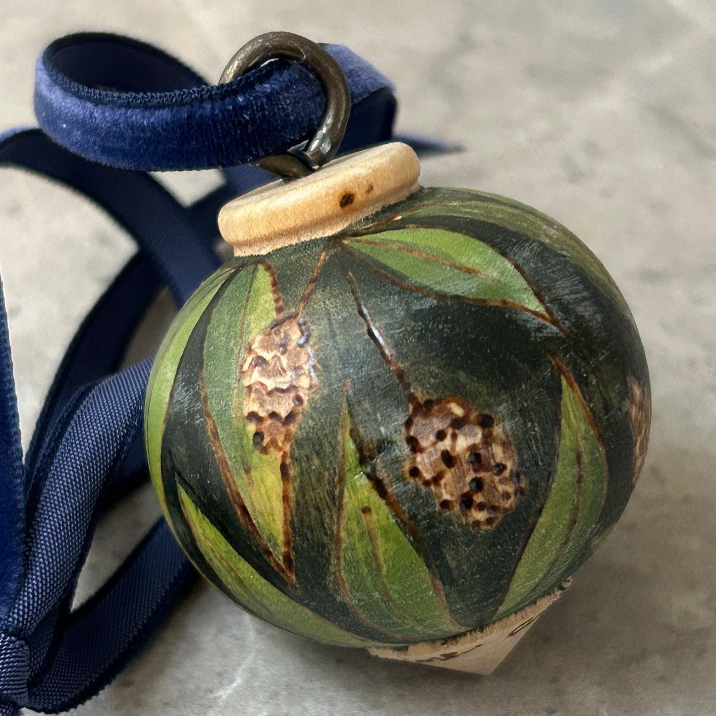 Pinecone Small Wood Turned Bauble Ornament