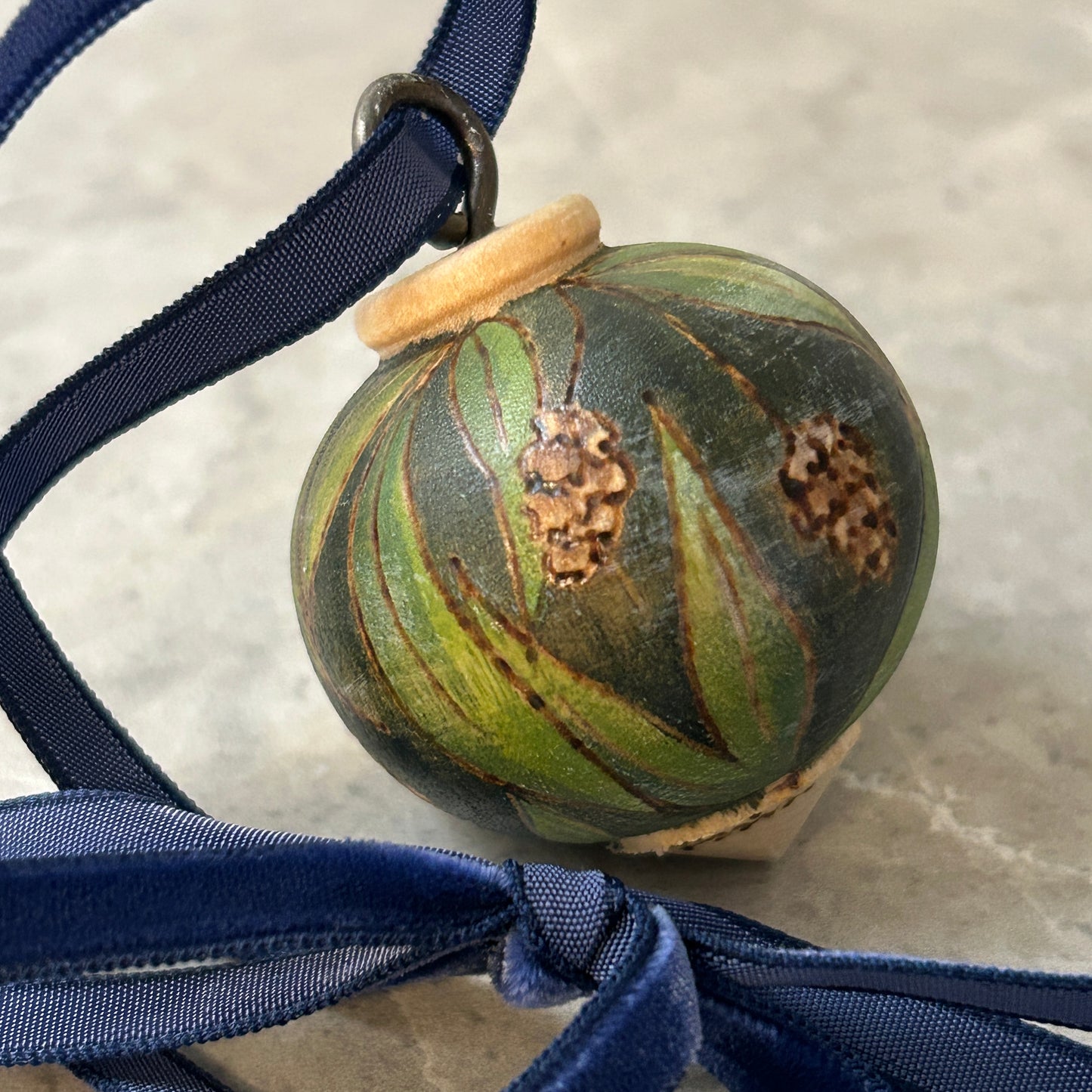 Pinecone Small Wood Turned Bauble Ornament