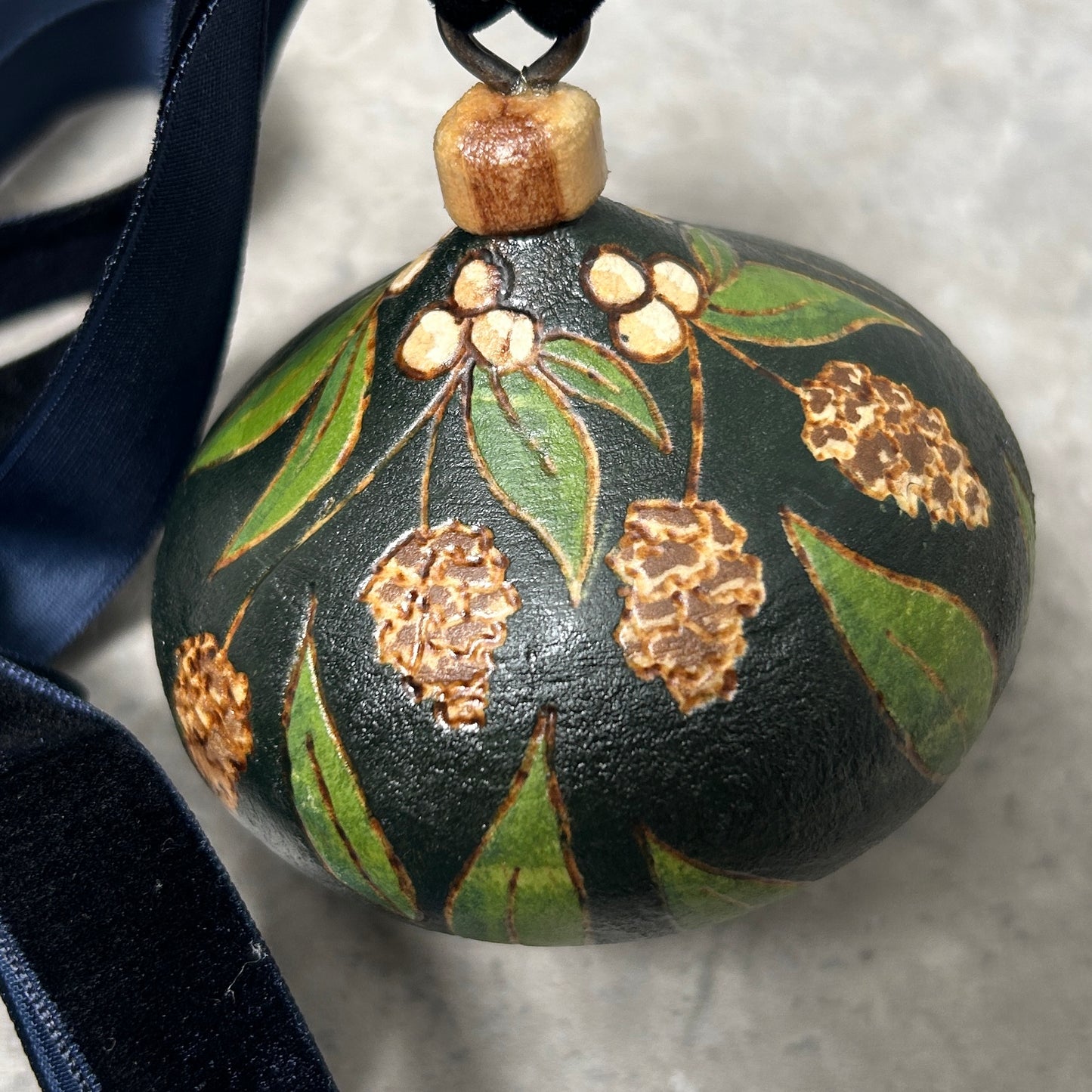 Pinecone Wood Turned Bauble Ornament