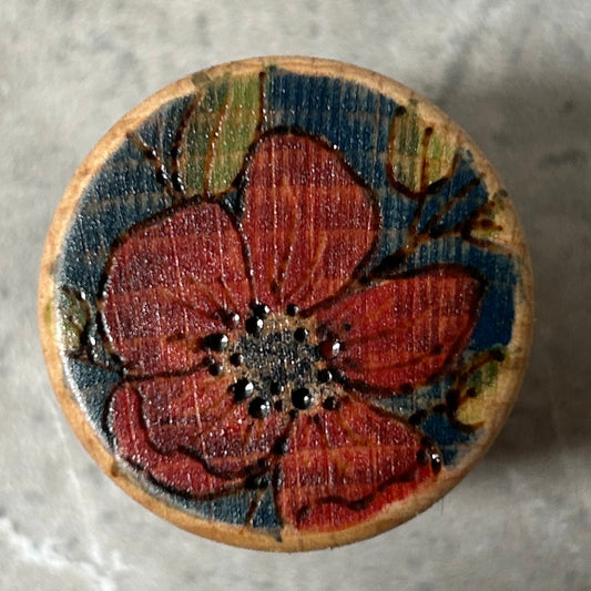 Red Floral Wine Bottle Stopper