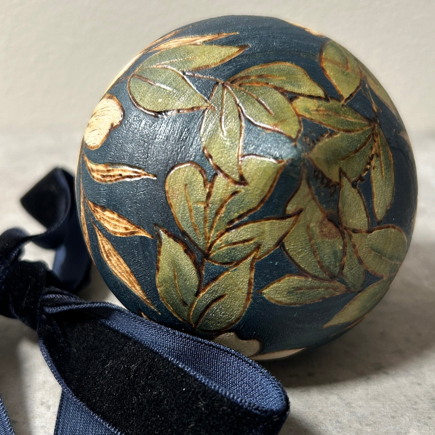 White Poinsettia Wood Turned Bauble Ornament