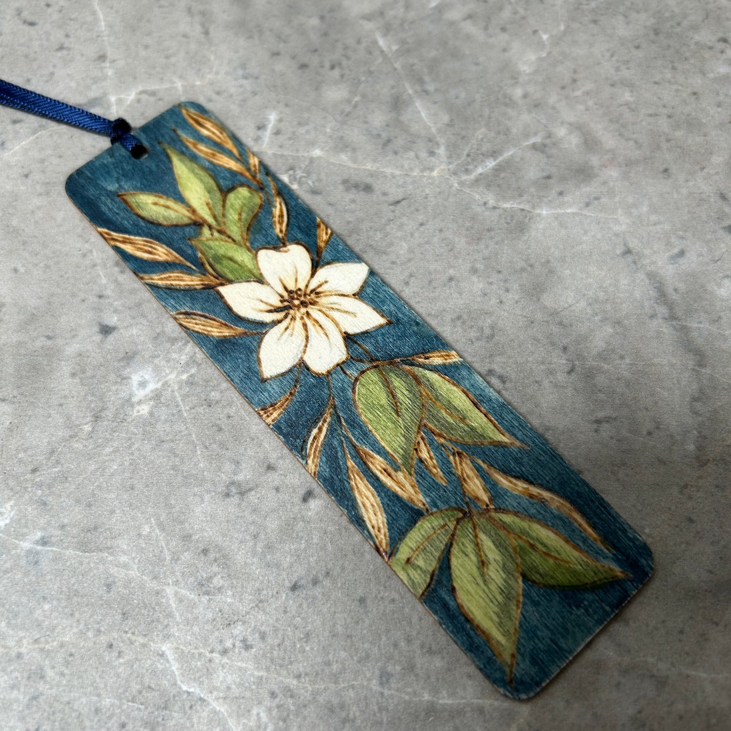White Poinsettia Bookmark