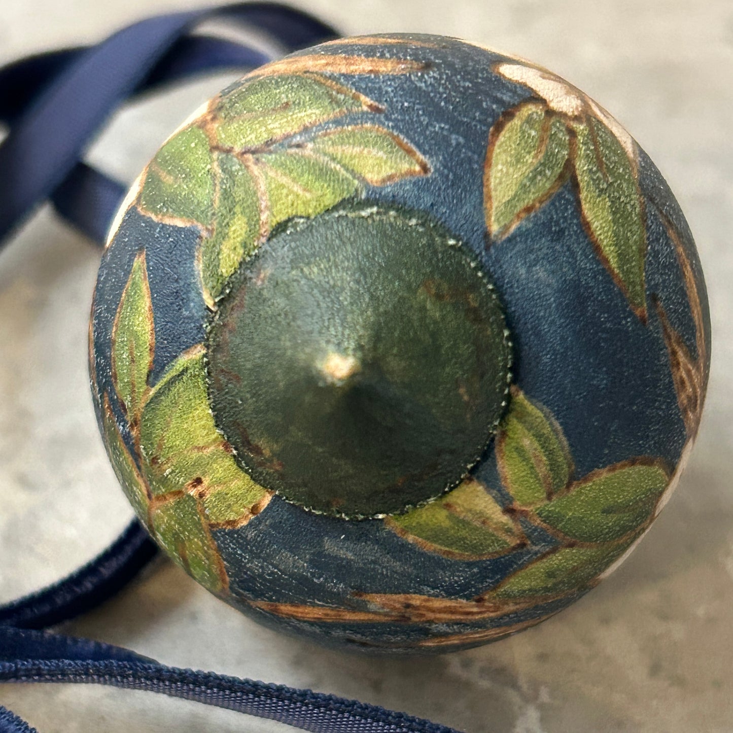 White Poinsettia Small Wood Turned Bauble Ornament