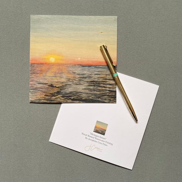 Card - "Michigan Sunset" Square Greeting Card (print of original artwork)