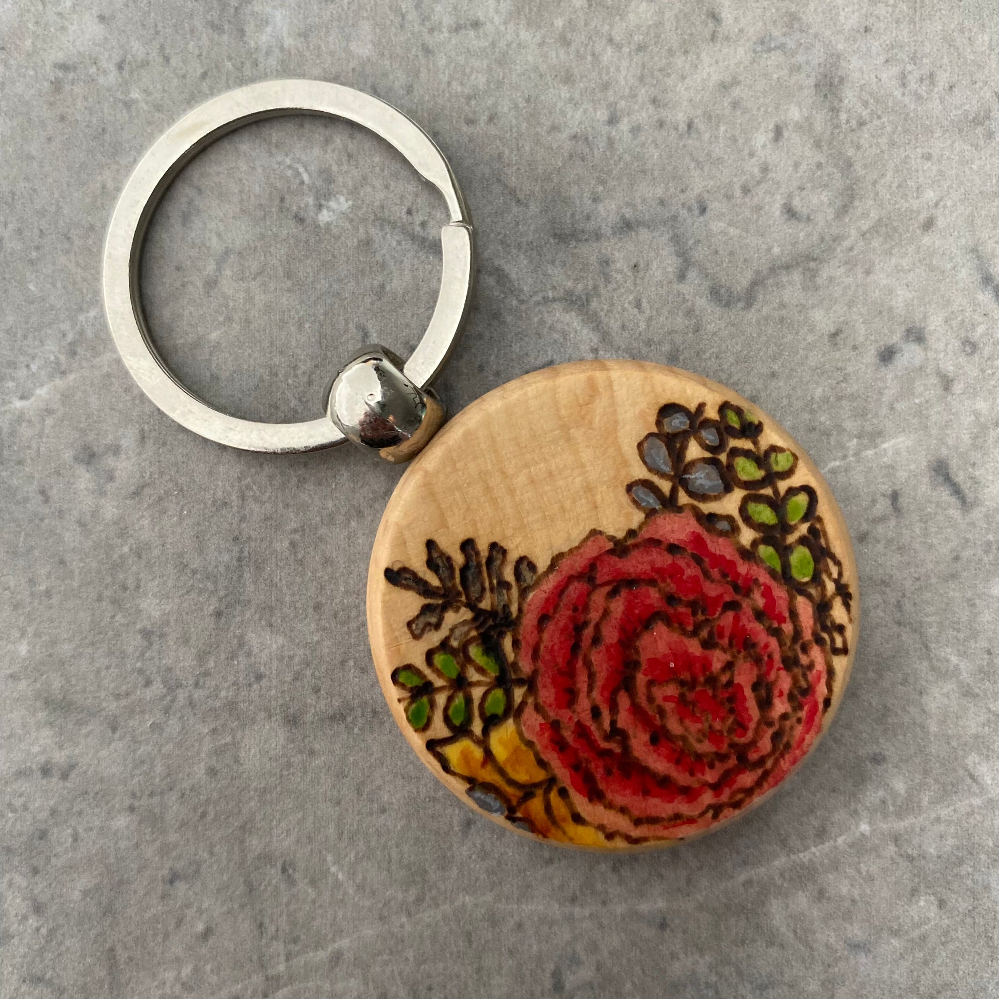 Fall Vibes Floral Keychain